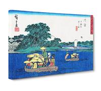 Riding In The Boats By Utagawa Hiroshige Canvas Print | Gallery Wrapped 30mm Frame Wall Art | 30x20 inches | Ready to Hang | Asian Beach Picture | Living Room Bedroom Lounge Office