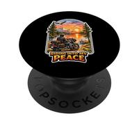 Riding Into My Peace Motorcycle Rider Mountain Sunset PopSockets Adhesive PopGrip