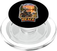Riding Into My Peace Motorcycle Rider Mountain Sunset PopSockets PopGrip for MagSafe