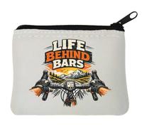 Riding Into Nature Beyond Prison Bars Neoprene Coin Purse Pouch 10x11cm White