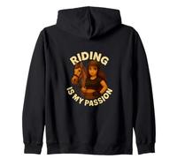 Riding is My Life I Love Horse Girl Riding Sports Zip Hoodie