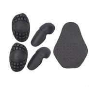 Riding Jacket Armour Inserts 5pcs Breathable Motorbike Back Protector with Shoulder Elbow Pads Black