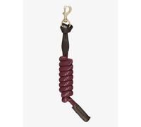 LeMieux Lasso Lead Rope for Horses - Burgundy - Woven & Leather - Strong Brass Trigger Clip - One Size
