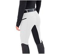 Riding Leggings Women's Girls Riding Trousers with Mobile Phone Pocket Elastic Jodhpur Trousers Tournament Riding Breeches Knee Patch Riding Tights for Riding School Riding Sports Cycling Riding