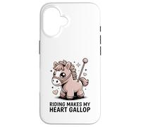 Riding Makes My Heart Gallop Cute Kawaii Pony Case for iPhone 16