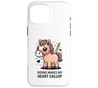 Riding Makes My Heart Gallop Cute Kawaii Pony Case for iPhone 16 Pro Max