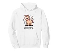 Riding Makes My Heart Gallop Cute Kawaii Pony Pullover Hoodie