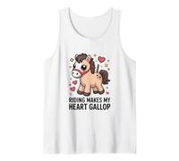 Riding Makes My Heart Gallop Cute Kawaii Pony Tank Top
