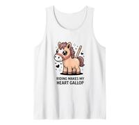 Riding Makes My Heart Gallop Cute Kawaii Pony Tank Top