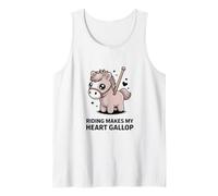 Riding Makes My Heart Gallop Cute Kawaii Pony Tank Top
