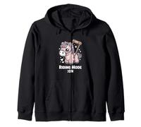 Riding Mode On Pastel Pony Hearts Equestrian Zip Hoodie