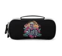 Riding Motorcycle Skull Pencil Case Portable Makeup Bag Organizer Pencil Pouch Cosmetic Bags for Women