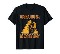 Riding Rules No Speed Limit Motorcycle Hazard Sign T-Shirt