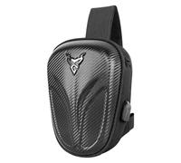 Riding Sling Bag Hard Shell Flexible Strap Sling Backpack | Waterproof for Motorcycle Accessories Casual Outdoor Hiking Traveling (Carbon Fiber Pattern)