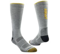 ARIAT High Performance Crew Tek Breathable Poly Blend Work Boot Sock, 2-Pair Pack, Grey, Medium
