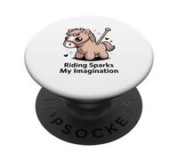 Riding Sparks My Imagination Cute Hobby Horse PopSockets Adhesive PopGrip