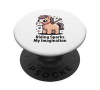 Riding Sparks My Imagination Cute Hobby Horse PopSockets Adhesive PopGrip