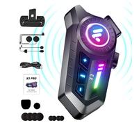 Riding Stereo Set, Intercom System, Cycle Sound Equipment, Weather Resistant Technology, Hands Free, Ideal for Helmet Installation Kit, Electronic Unit Pair.