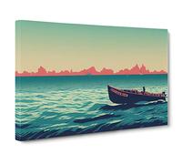 Riding The Boat Canvas Wall Art Print 30x20 Inch