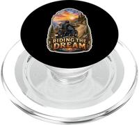 Riding The Dream Motorcycle Rider Sunset PopSockets PopGrip for MagSafe
