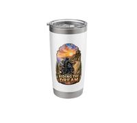 Riding The Dream Motorcycle Rider Sunset Stainless Steel Insulated Tumbler