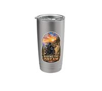 Riding The Dream Motorcycle Rider Sunset Stainless Steel Insulated Tumbler