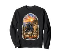 Riding The Dream Motorcycle Rider Sunset Sweatshirt