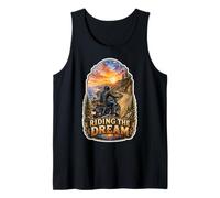 Riding The Dream Motorcycle Rider Sunset Tank Top