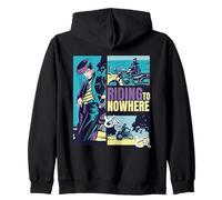 Riding to Nowhere Anime Manga Japanese Biker Art Zip Hoodie