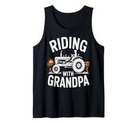 Riding with Grandpa Tractor Farm Tank Top