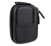 RidingRush Leather Carrying Case Compatible with DJI Osmo Action 3/4/5, Compact Black Hard Protective Travel Case, Shockproof Waterproof Shell, Zipper Closure + Carabiner