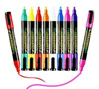 RIDINO Liquid Chalk Pens for Blackboards - Chalkboard Pens with Reversible Chisel & Bullet Tips, Erasable on Glass, Window, Mirror, Art - Wet Erase Ink Markers