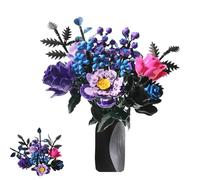 RIDIR Gothic Rose Building Set for Adults, DIY Black and Purple Wildflower Bouquet Botanical Blocks, Elegant Home Decor & Mindfulness Activity, Valentine’s Day Gift for Her