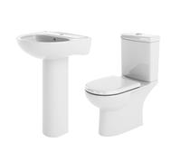 Compact Toilet Pan and Cistern Soft Close SeatBasin Full Pedestal Balterley White One Size