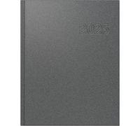 rido/idé Book Calendar Model Executive Planner (2025), 1 Page = 1 Day, A5, 400 Pages, Plastic Cover Reflection, Grey