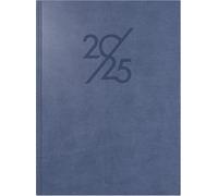 rido/idé Book Calendar Model Mentor (2025), 1 Page = 1 Day, A5, 352 Pages, Faux Leather Cover, Prestige, Blue