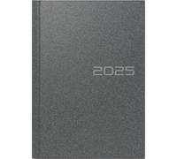 rido/idé Book Calendar Model Mentor (2025), 1 Page = 1 Day, A5, 352 Pages, Plastic Cover Reflection, Grey