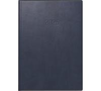 rido/idé Book Calendar Model Roma 1, 2025 Planner, 1 Page = 1 Day, A5, 416 Pages, Faux Leather Cover West, Blue