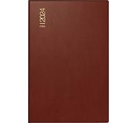 rido/idé Daily calendar model Industry II 2024 Date Book, 1 page = 2 days, sheet size 7.5 x 11.2 cm, burgundy