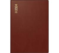 rido/idé Daily calendar model Technik II 2024, 1 page = 2 days, sheet size 10 x 14 cm, burgundy