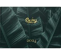 rido/idé "Enjoy" weekly calendar model Septimus 2024 2 pages = 1 week landscape sheet size 15.2 x 10.2 cm, green