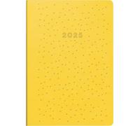 rido/idé Partner/Industrie I (2025) Pocket Diary "Dots", 2 Pages = 1 Week, A7, 224 Pages, Faux Leather Cover, Flexible, Yellow