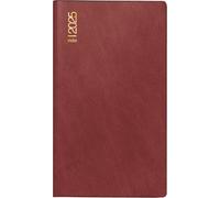 rido/idé Pocket Calendar Model Mini Planner d 15 (2025), 2 Pages = 1 Month, A6, Foam Film Cover Catana, Wine Red