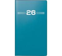 rido/idé Pocket Calendar Model Mini Planner D 15 2026 | A6, Plastic, Petrol Blue