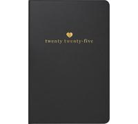 rido/idé Pocket Diary Model Partner/Industrie I (2025) "Heart", 2 Pages = 1 Week, A7, 224 Pages, Faux Leather Cover, Flexible, Black