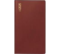 rido/idé Pocket Diary Model TM 11 (2025), 2 Pages = 1 Month, A6, 40 Pages, Plastic Cover, Bordeaux
