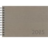 rido/idé Septimus Pocket Diary (2025), 2 Pages = 1 W 6 Landscape, 128 Pages, Faux Leather Cover, Tejo, Grey