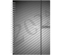 rido/idé Weekly calendar model futura 2 2024, 2 pages = 1 week, sheet size 14.8 x 20.8 cm, anthracite