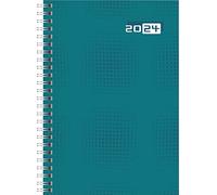 rido/idé Weekly calendar model futura 2 2024, 2 pages = 1 week, sheet size 14.8 x 20.8 cm, petrol blue