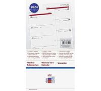 rido/idé Weekly Calendar Timing 2 2024 2 Pages = 1 Week Sheet Size 9.3 x 17.2 cm White